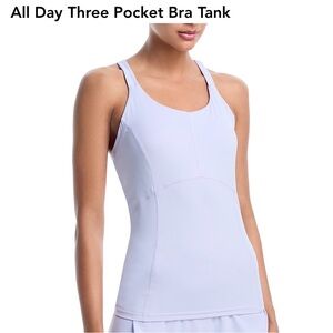 Sweaty Betty All Day Three Pocket Tank in heather purple SMALL